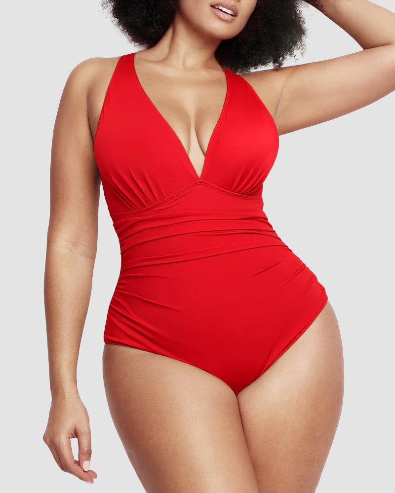 🔥Last Day Special Price £12.98!!💥-👙Smart Sculpt Plunge Swimsuit Flatter Your Figure