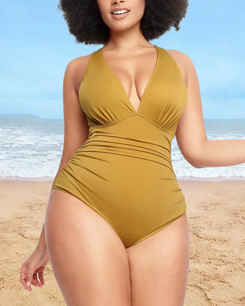 🔥Last Day Special Price £12.98!!💥-👙Smart Sculpt Plunge Swimsuit Flatter Your Figure