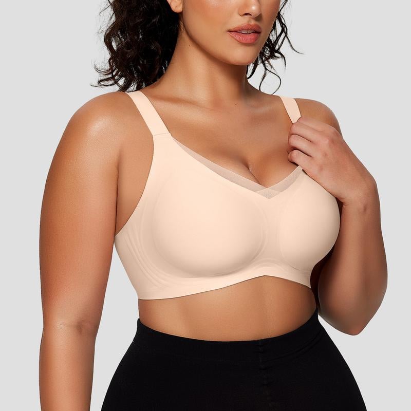 💖LAST DAY SALE 50% OFF💷Women's Wireless V-Neck Crossover Mesh Seamless Push-Up Bra