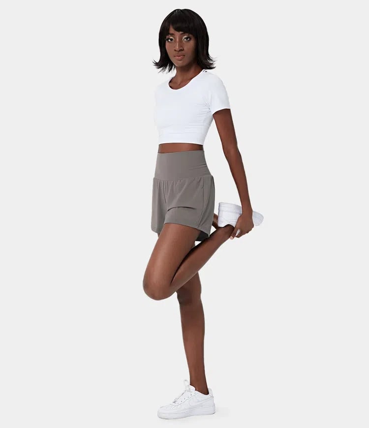 ✨️2025 Hot Sale 60% OFF🥰High Waisted 2-in-1 Yoga Shorts & Side Pockets