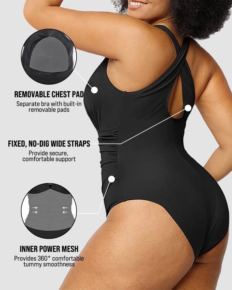 🔥Last Day Special Price £12.98!!💥-👙Smart Sculpt Plunge Swimsuit Flatter Your Figure