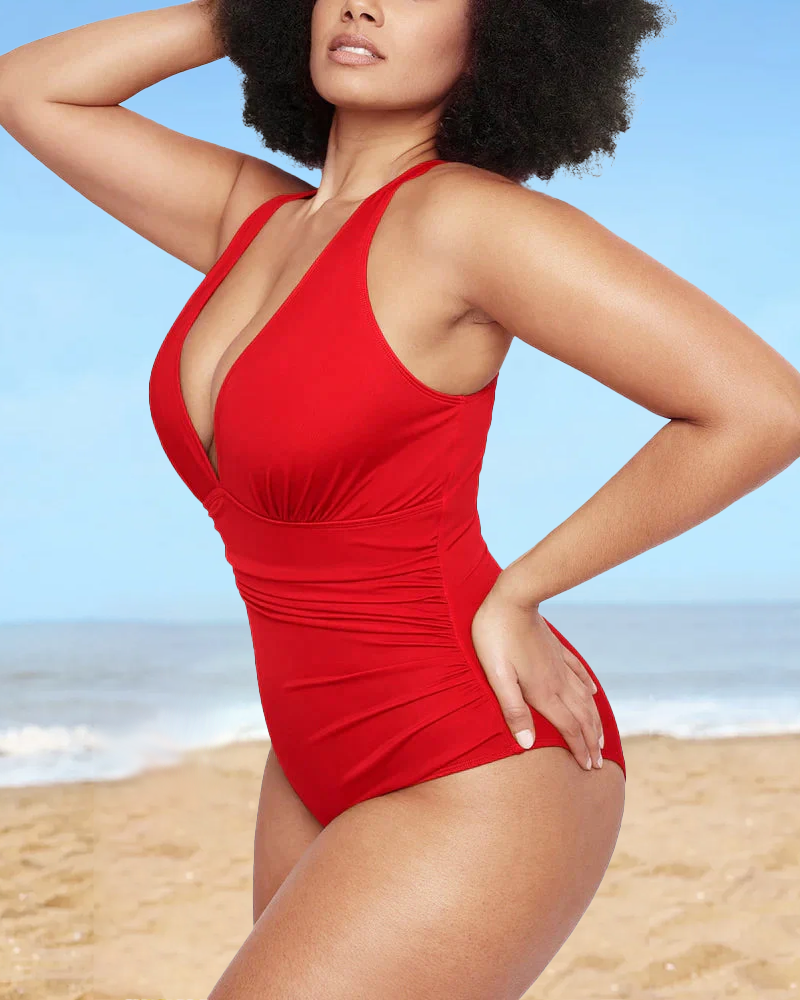 🔥Last Day Special Price £12.98!!💥-👙Smart Sculpt Plunge Swimsuit Flatter Your Figure