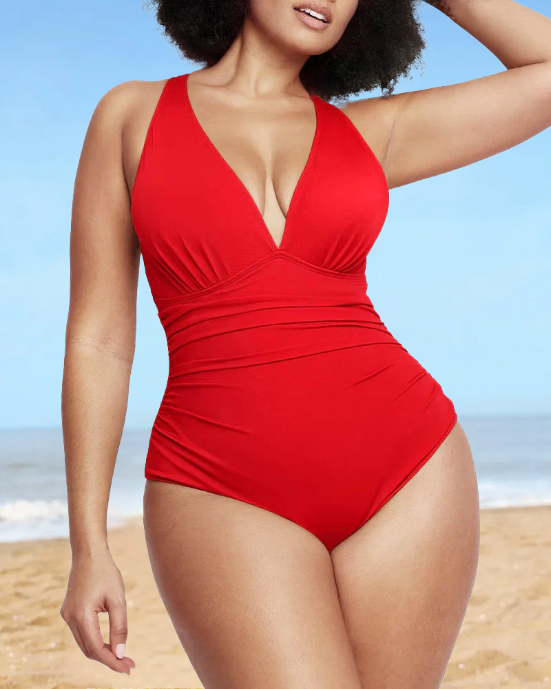 🔥Last Day Special Price £12.98!!💥-👙Smart Sculpt Plunge Swimsuit Flatter Your Figure