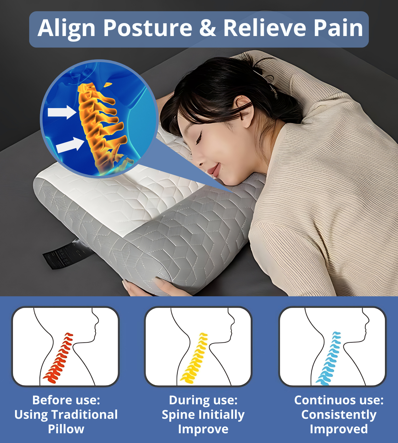 Ergonomisches Memory-Foam-Nackenstützkissen