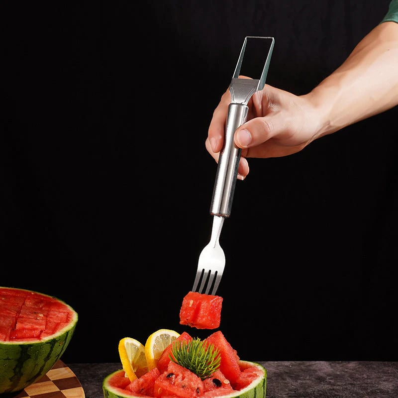 🍉 Buy 1 Get 3 Free -✨2-in-1 Fruit Cutter & Fork – For Quick and Easy Fruit Serving!🍓