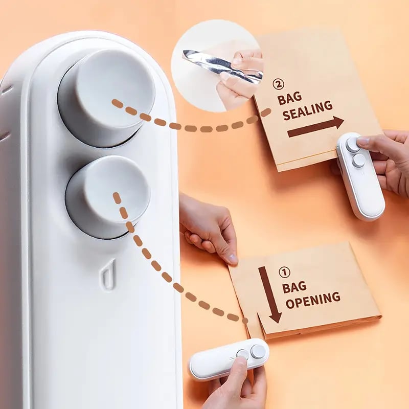 2-in-1 Rechargeable Magnetic Snack Sealer Household Mini Sealing Machine