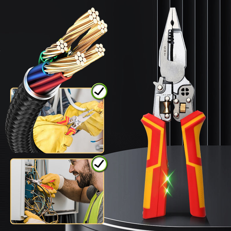 ⚡8-In-1 Wire Stripper with Voltage Tester