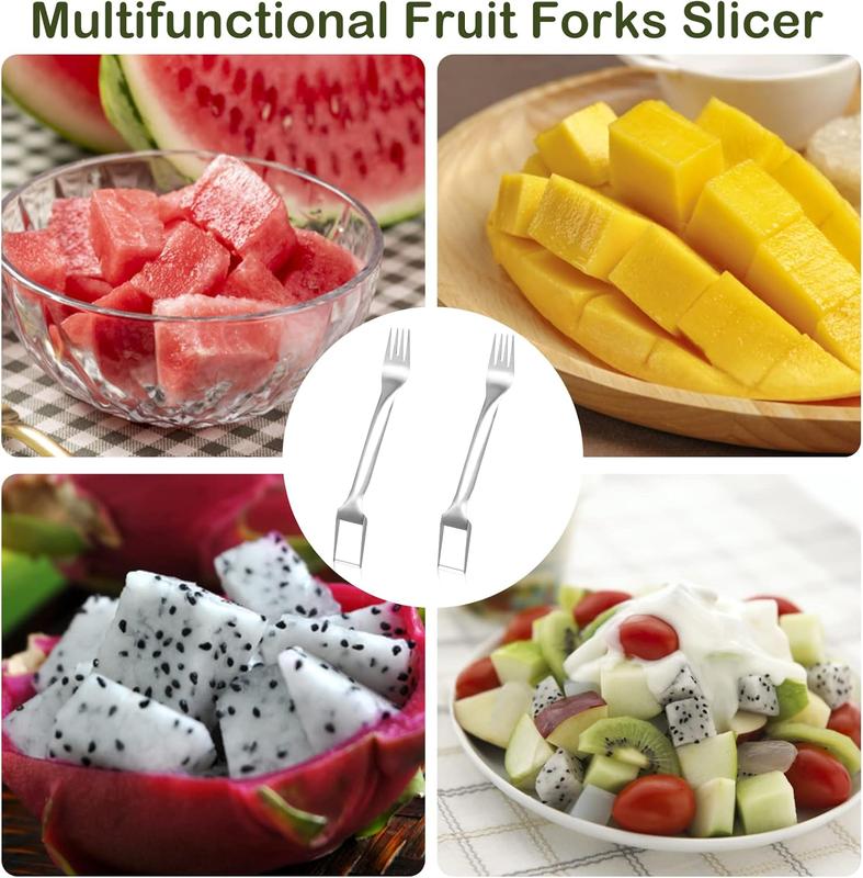 🍉 Buy 1 Get 3 Free -✨2-in-1 Fruit Cutter & Fork – For Quick and Easy Fruit Serving!🍓