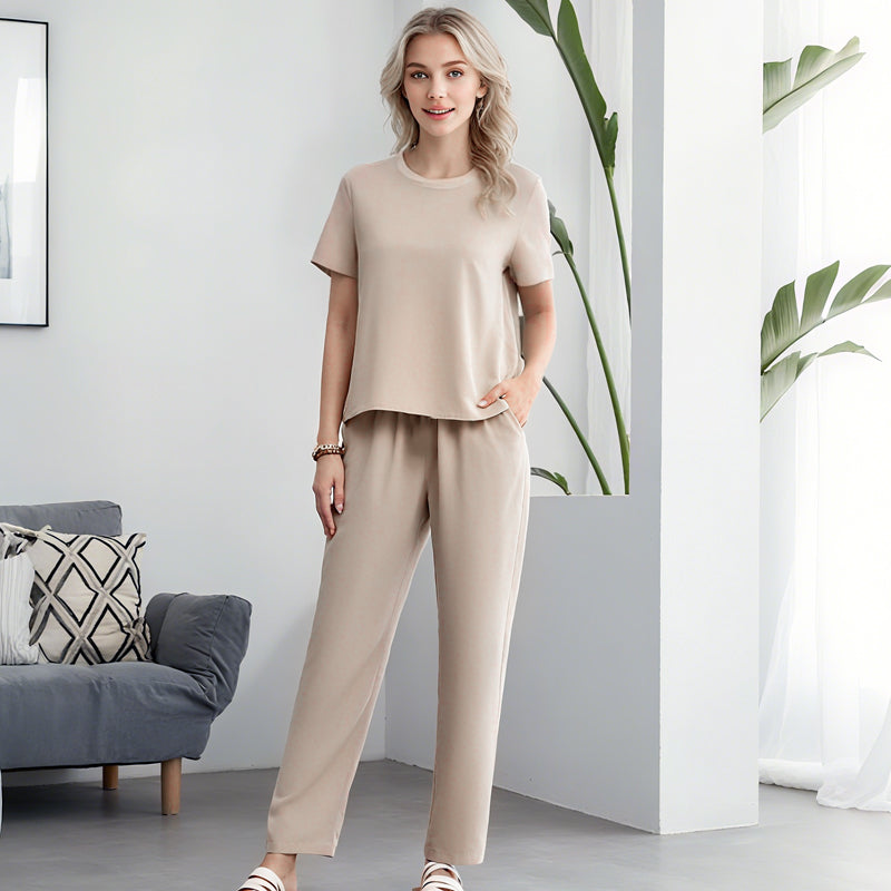 🌸 Women's Soft Casual Top and Pants Set
