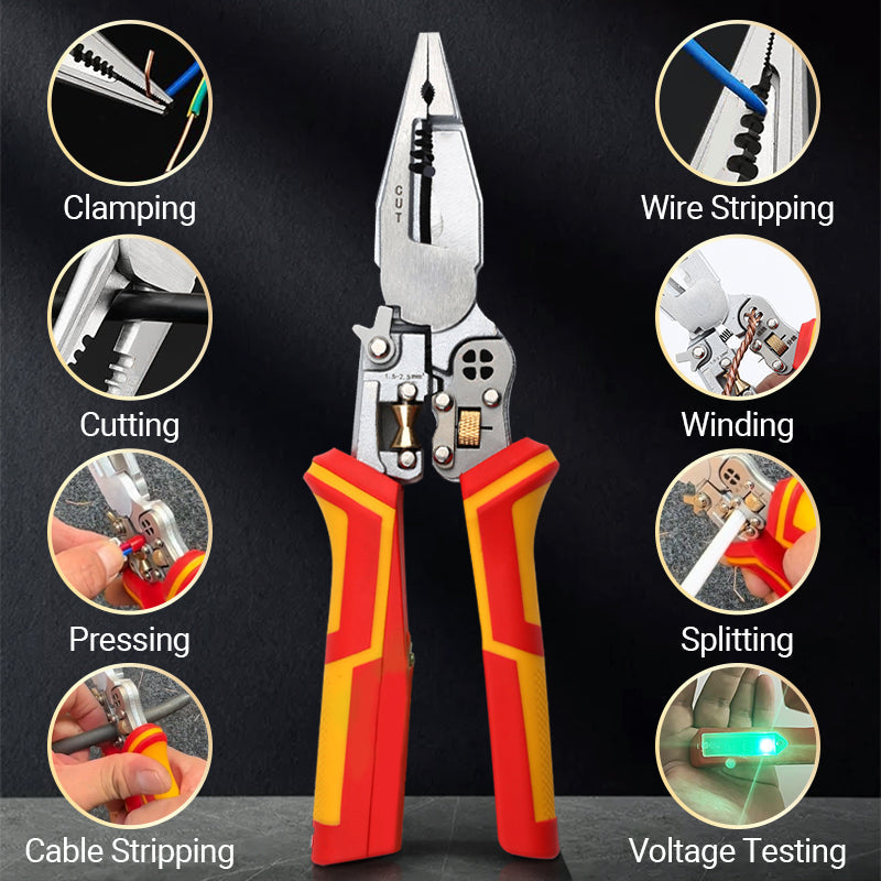 ⚡8-In-1 Wire Stripper with Voltage Tester