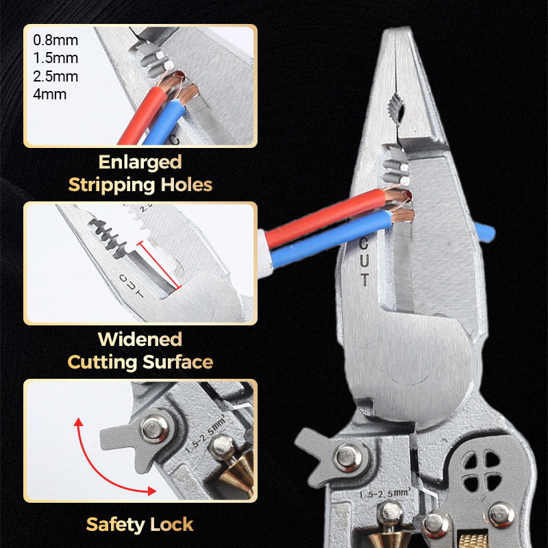 ⚡8-In-1 Wire Stripper with Voltage Tester