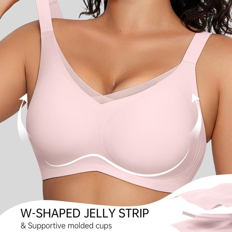 💖LAST DAY SALE 50% OFF💷Women's Wireless V-Neck Crossover Mesh Seamless Push-Up Bra