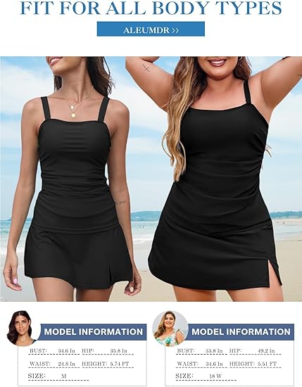 💥Big price reduction!🩱Women Vintage Tummy Control Two Piece Tankini Swimsuits
