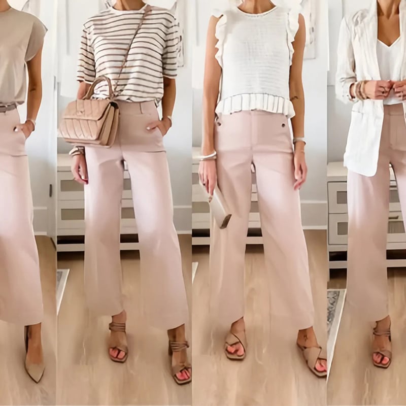 š2025 HOT SALEš·Stretch Twill Cropped Wide Leg Pants