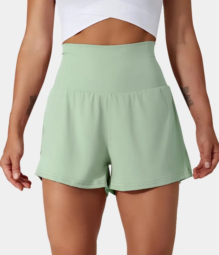 ✨️2025 Hot Sale 60% OFF🥰High Waisted 2-in-1 Yoga Shorts & Side Pockets