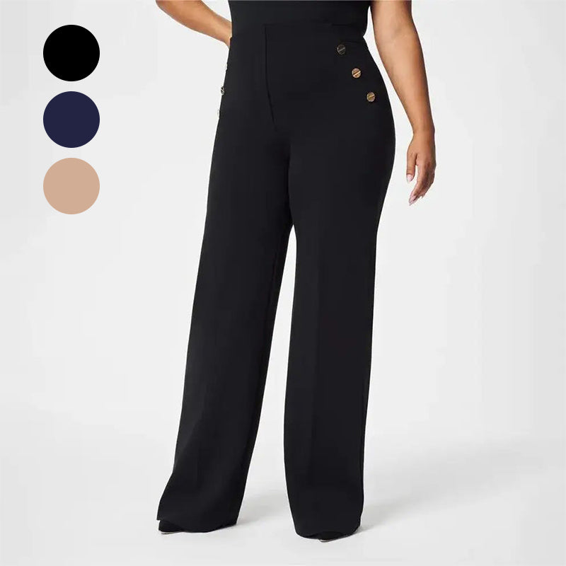 🔥 Mother's Day Special Price £14.99!!🎁-High Stretch Tummy Control Button Wide Leg Pants