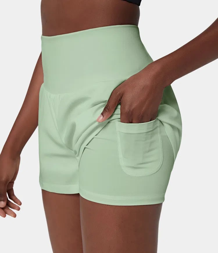 ✨️2025 Hot Sale 60% OFF🥰High Waisted 2-in-1 Yoga Shorts & Side Pockets