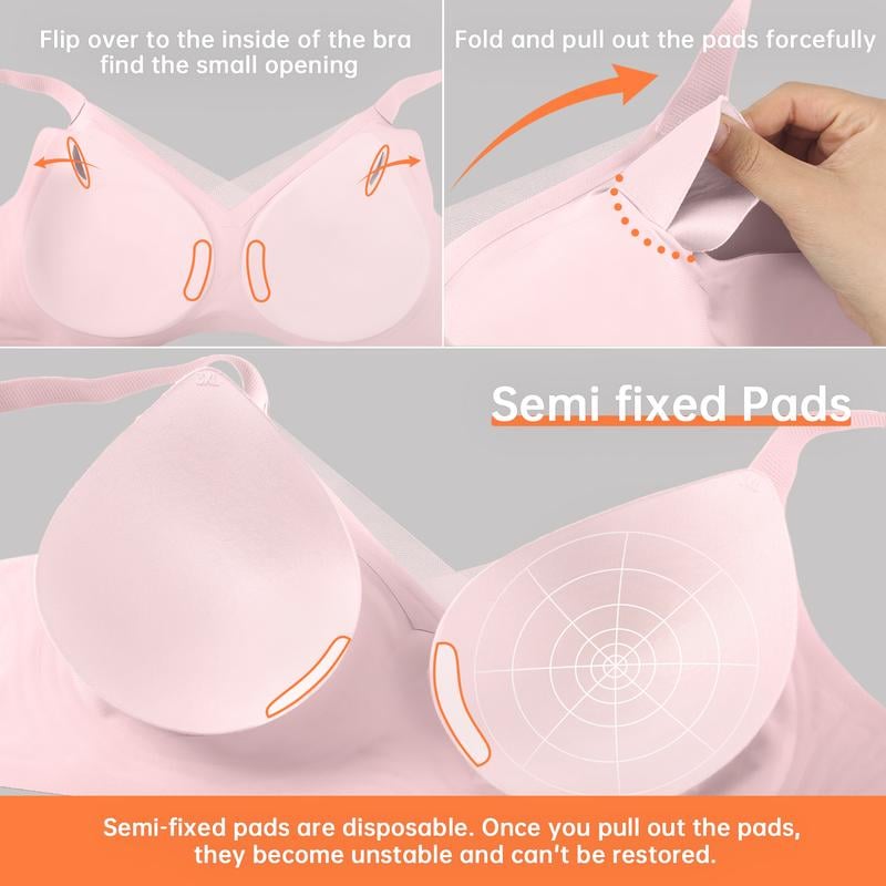 💖LAST DAY SALE 50% OFF💷Women's Wireless V-Neck Crossover Mesh Seamless Push-Up Bra