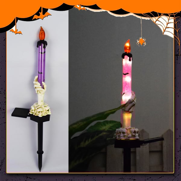 🔥BUY MORE SAVE MORE🥳Each Only £9.99!!!💀Solar Powered Skull Candle Light