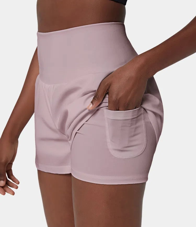 ✨️2025 Hot Sale 60% OFF🥰High Waisted 2-in-1 Yoga Shorts & Side Pockets
