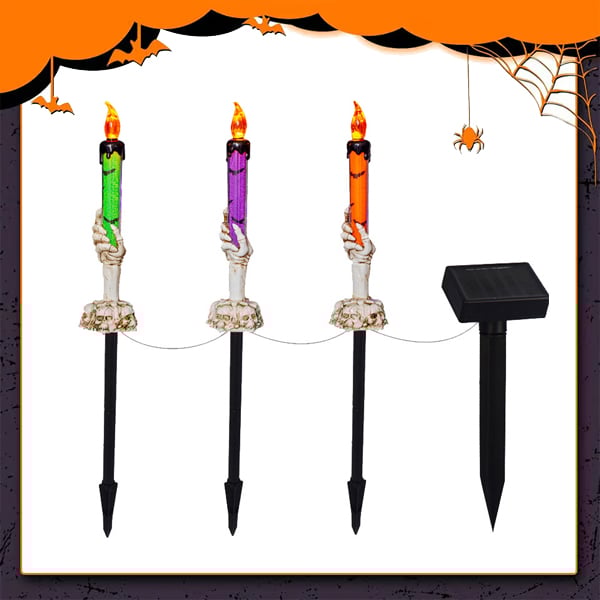 🔥BUY MORE SAVE MORE🥳Each Only £9.99!!!💀Solar Powered Skull Candle Light