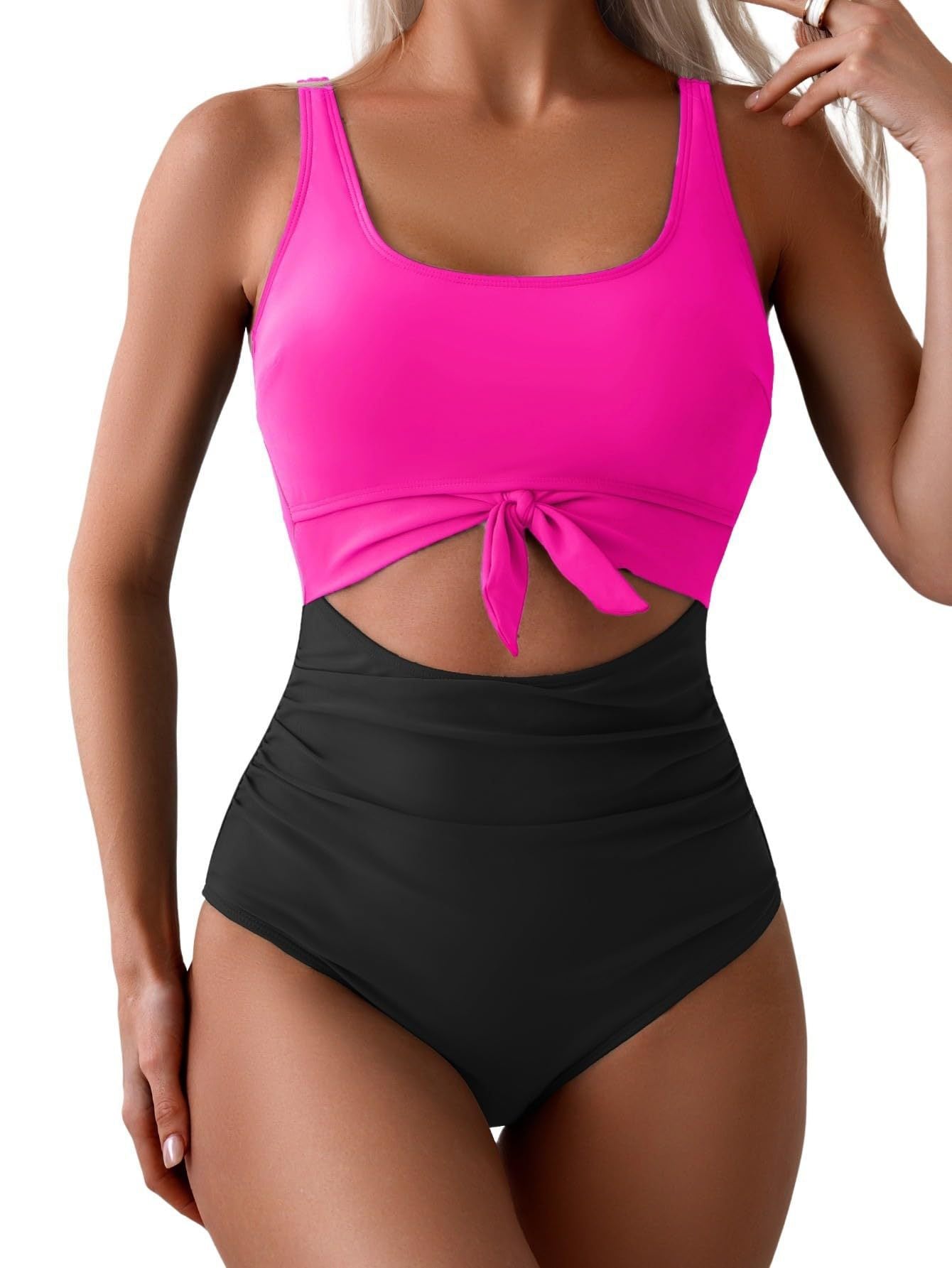 🔥🔥2025 SUMMER 50% OFF🎁Ruched Tie-Knot Tummy Control One-Piece Swimsuit