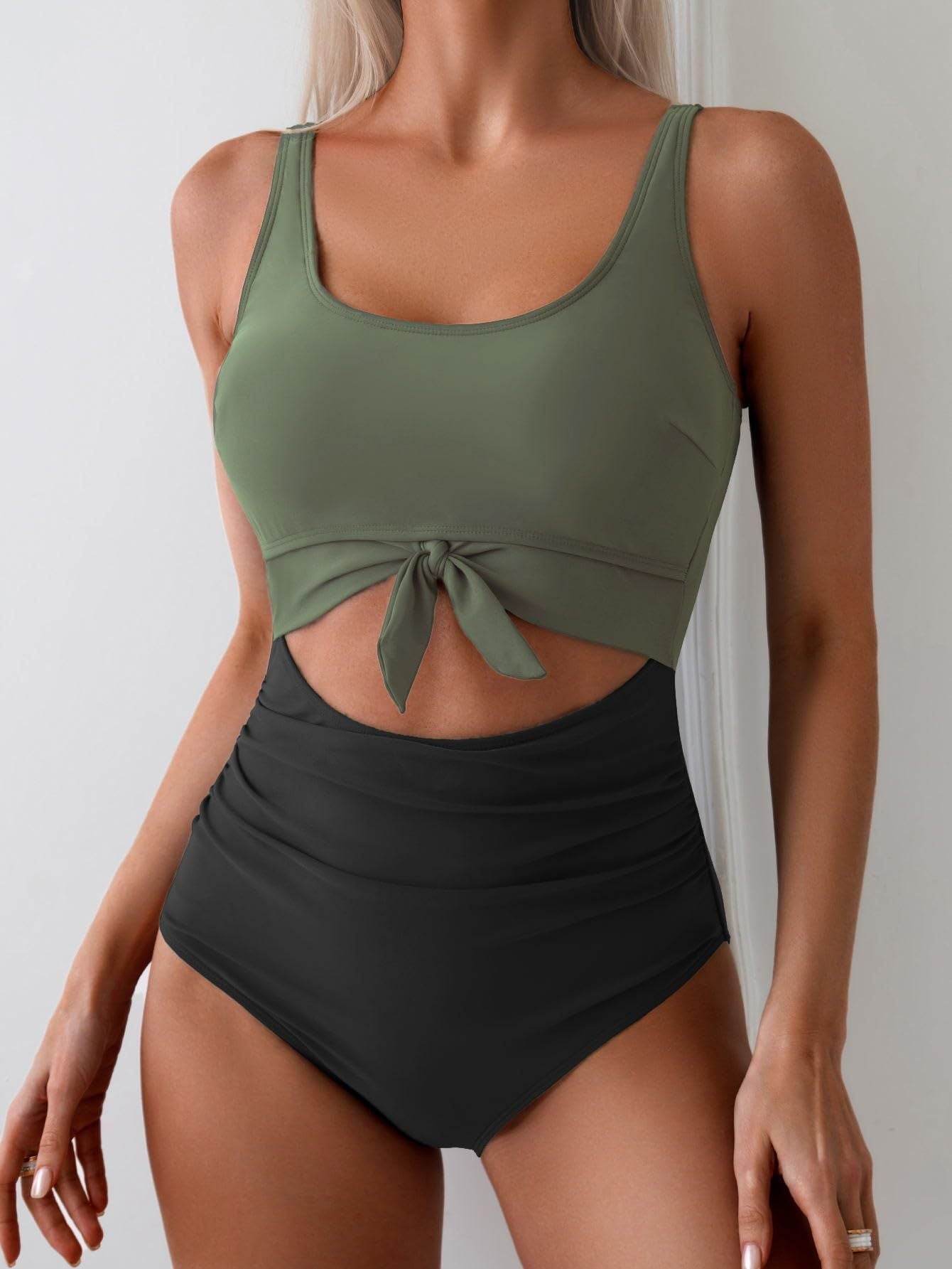 🔥🔥2025 SUMMER 50% OFF🎁Ruched Tie-Knot Tummy Control One-Piece Swimsuit