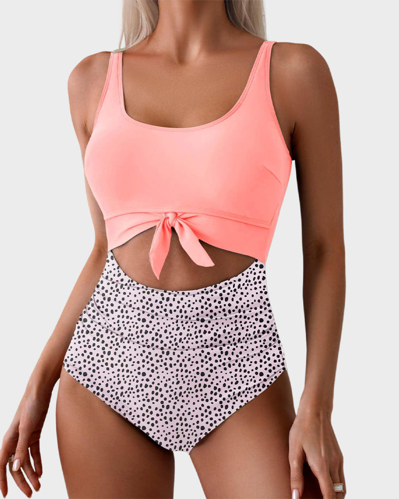 🔥🔥2025 SUMMER 50% OFF🎁Ruched Tie-Knot Tummy Control One-Piece Swimsuit