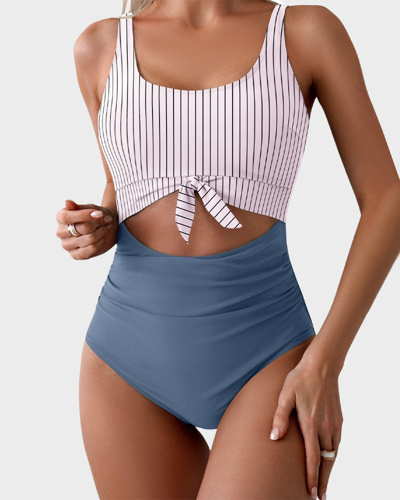🔥🔥2025 SUMMER 50% OFF🎁Ruched Tie-Knot Tummy Control One-Piece Swimsuit