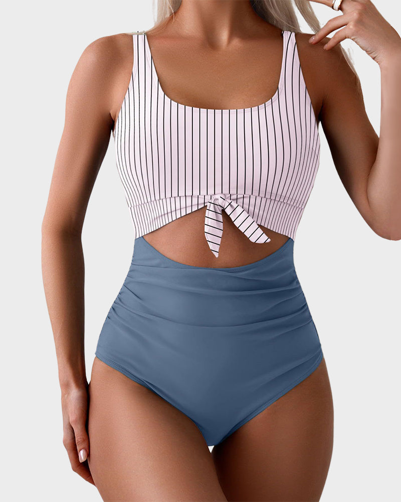 🔥🔥2025 SUMMER 50% OFF🎁Ruched Tie-Knot Tummy Control One-Piece Swimsuit