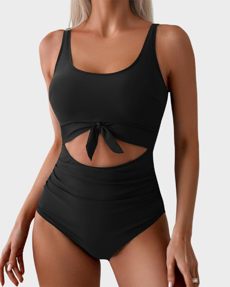 🔥🔥2025 SUMMER 50% OFF🎁Ruched Tie-Knot Tummy Control One-Piece Swimsuit