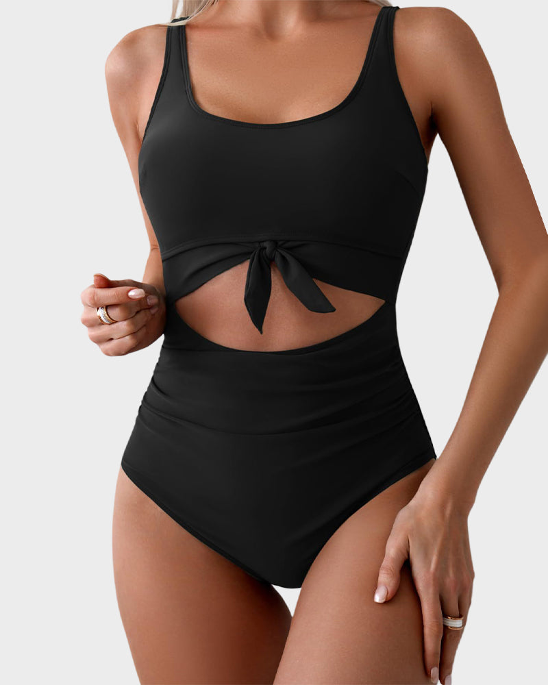 🔥🔥2025 SUMMER 50% OFF🎁Ruched Tie-Knot Tummy Control One-Piece Swimsuit