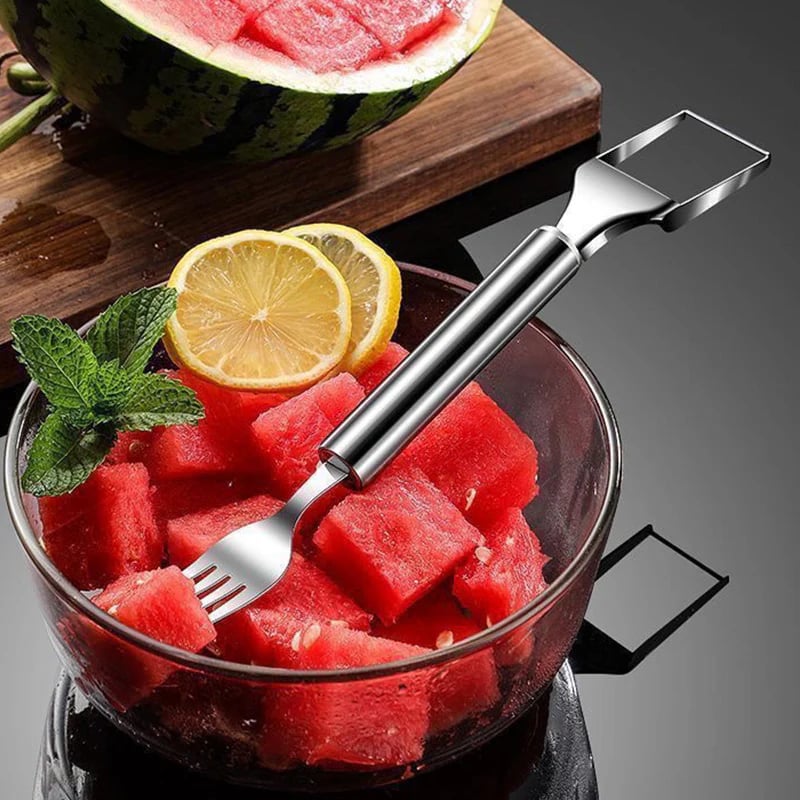 🍉 Buy 1 Get 3 Free -✨2-in-1 Fruit Cutter & Fork – For Quick and Easy Fruit Serving!🍓