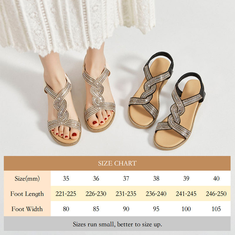 🎁Summer Sale 49% off⏳Anti-skid Soft Sole Rhinestone Wedge Heel Sandals