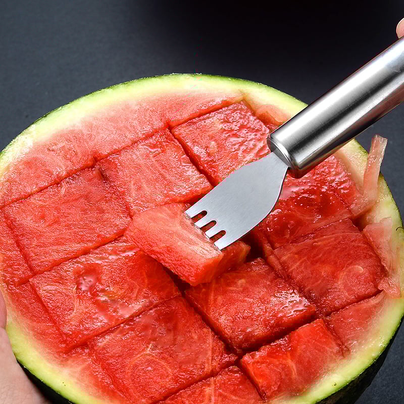 🍉 Buy 1 Get 3 Free -✨2-in-1 Fruit Cutter & Fork – For Quick and Easy Fruit Serving!🍓
