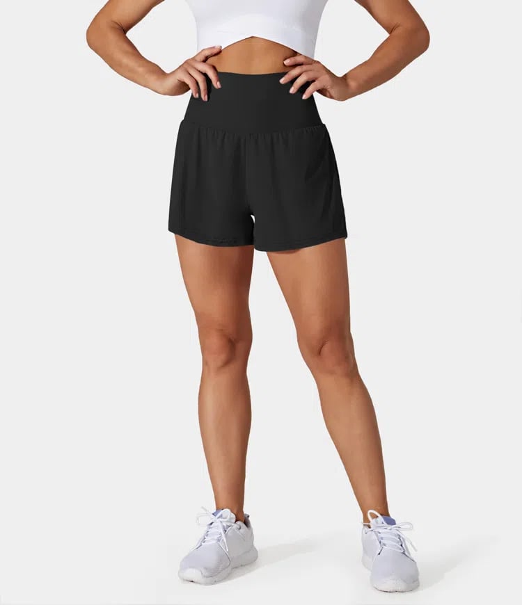 ✨️2025 Hot Sale 60% OFF🥰High Waisted 2-in-1 Yoga Shorts & Side Pockets
