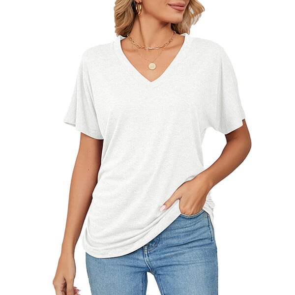 💕Mother's Day Promotion- UP TO 49% OFF🌷V-Neck Solid Color Loose Ladies Tops