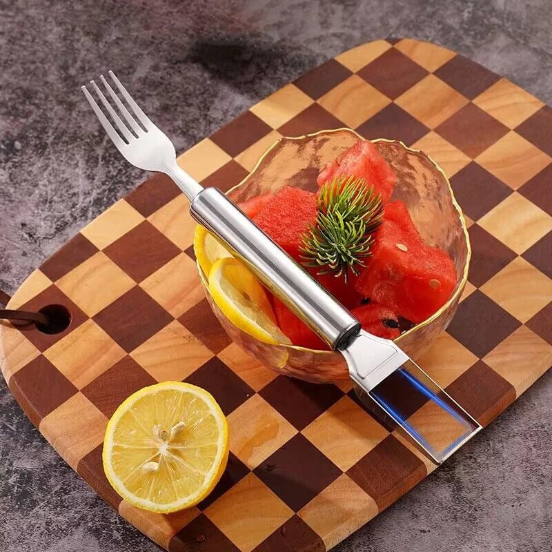 🍉 Buy 1 Get 3 Free -✨2-in-1 Fruit Cutter & Fork – For Quick and Easy Fruit Serving!🍓