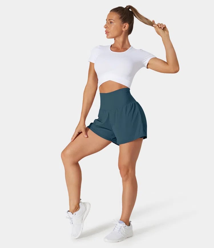 ✨️2025 Hot Sale 60% OFF🥰High Waisted 2-in-1 Yoga Shorts & Side Pockets