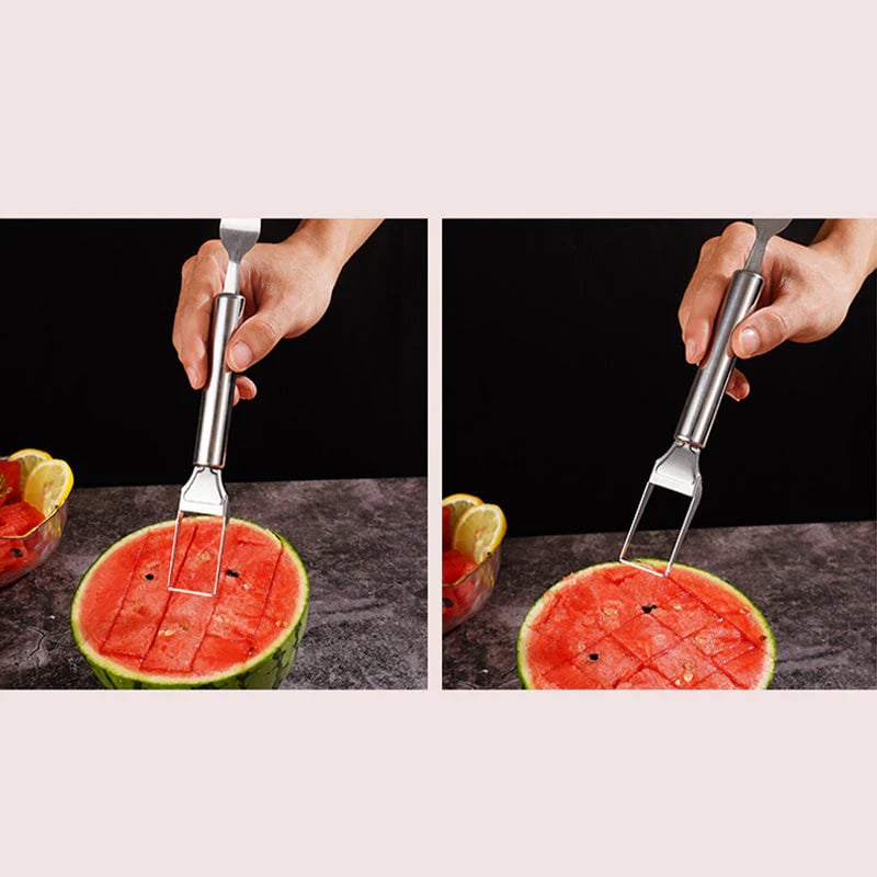 🍉 Buy 1 Get 3 Free -✨2-in-1 Fruit Cutter & Fork – For Quick and Easy Fruit Serving!🍓
