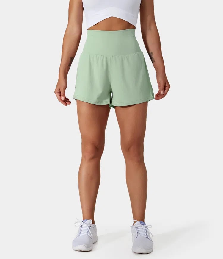 ✨️2025 Hot Sale 60% OFF🥰High Waisted 2-in-1 Yoga Shorts & Side Pockets