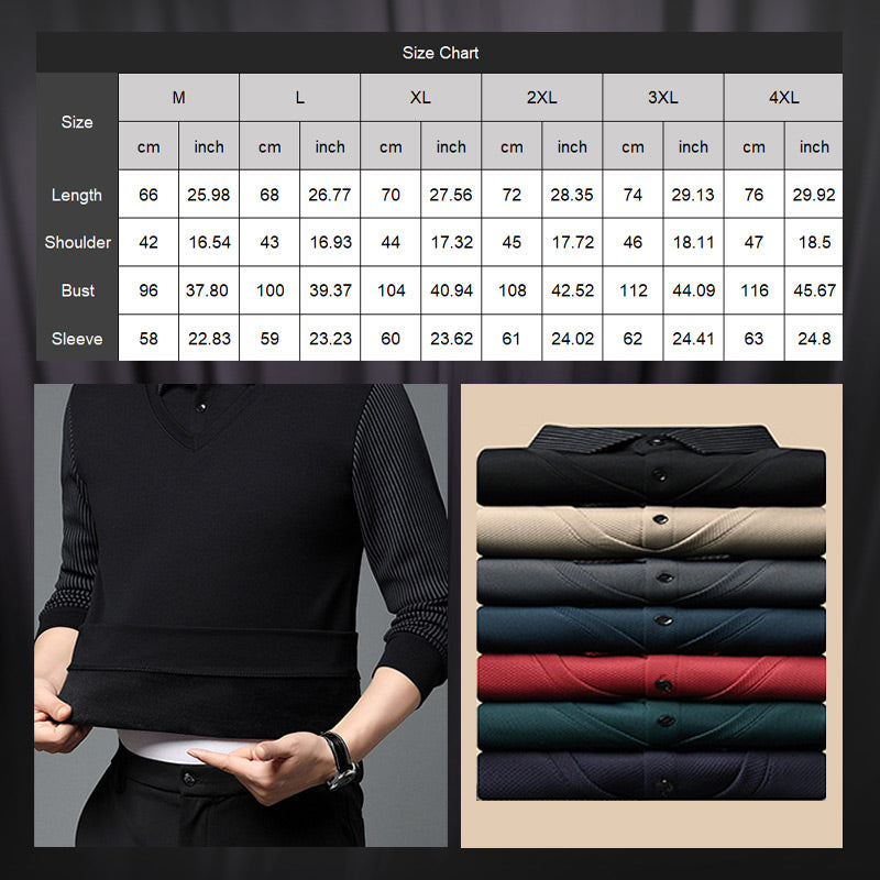 🔥Hot Sale-50% OFF🔥Striped Lapel Fake Two-piece Shirt