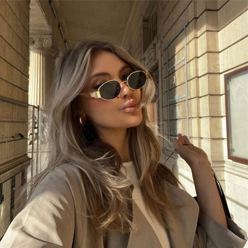 Vintage Oval Frame Sunglasses With Case(50% OFF)