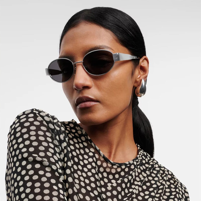 Vintage Oval Frame Sunglasses With Case(50% OFF)