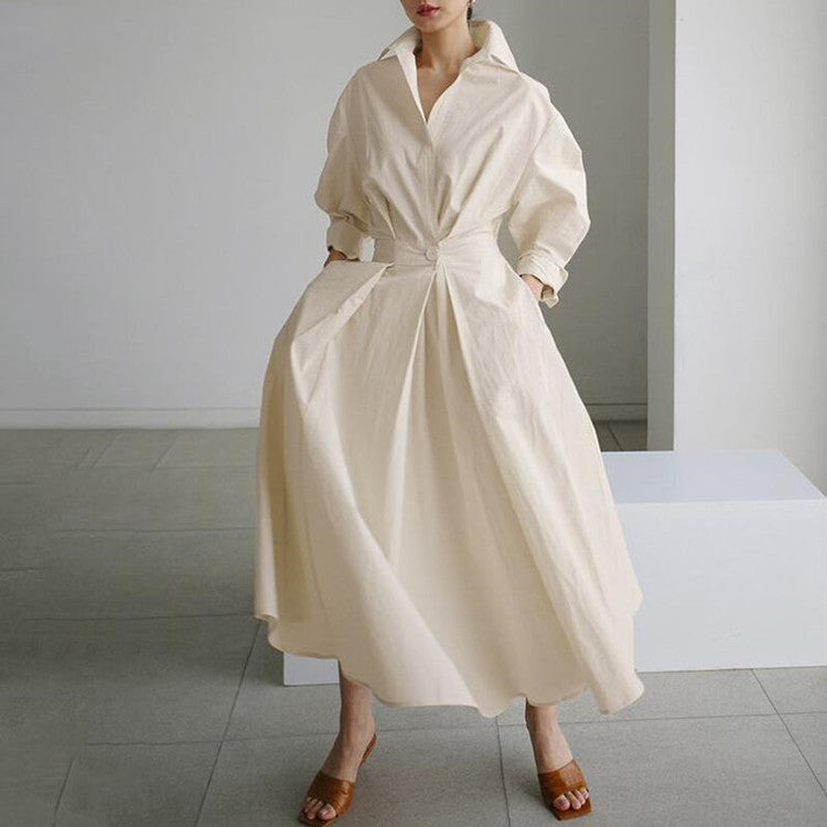 🔥Hot Sale 50% OFF💃Women's Pure Cotton Shirt Collar Dress
