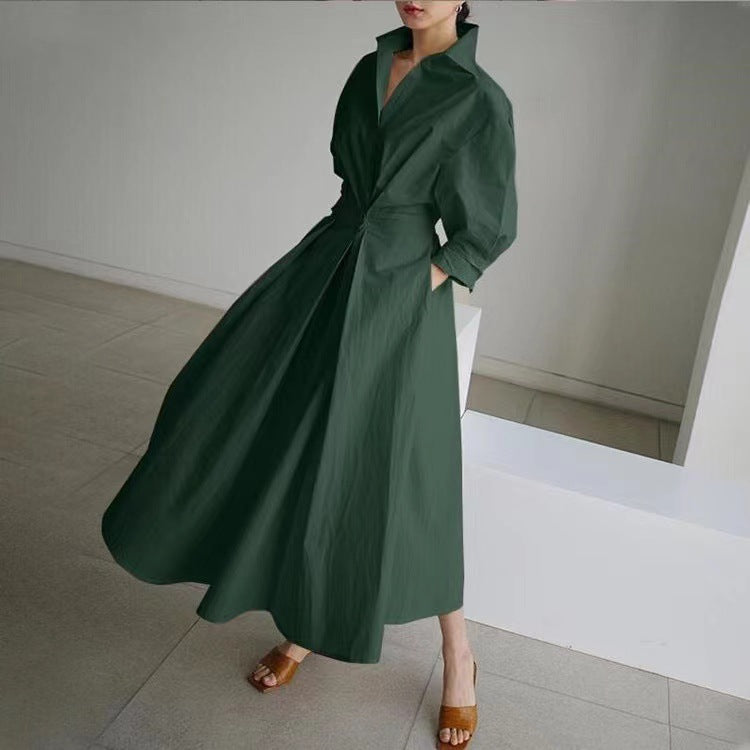 🔥Hot Sale 50% OFF💃Women's Pure Cotton Shirt Collar Dress