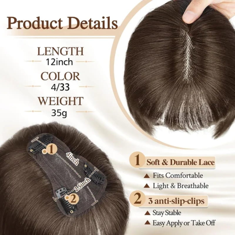 🔥Big price reduction🔥Natural Hair Toppers with Bangs for Women🛒