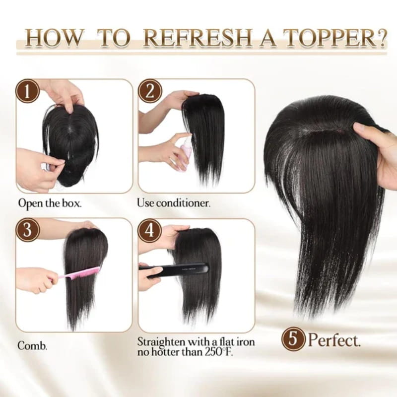 🔥Big price reduction🔥Natural Hair Toppers with Bangs for Women🛒