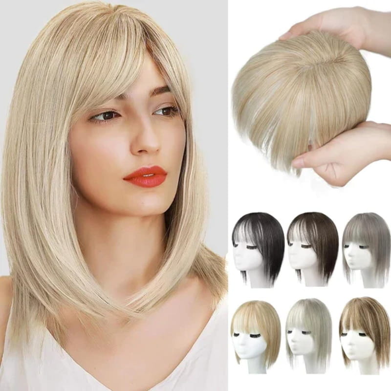 🔥Big price reduction🔥Natural Hair Toppers with Bangs for Women🛒