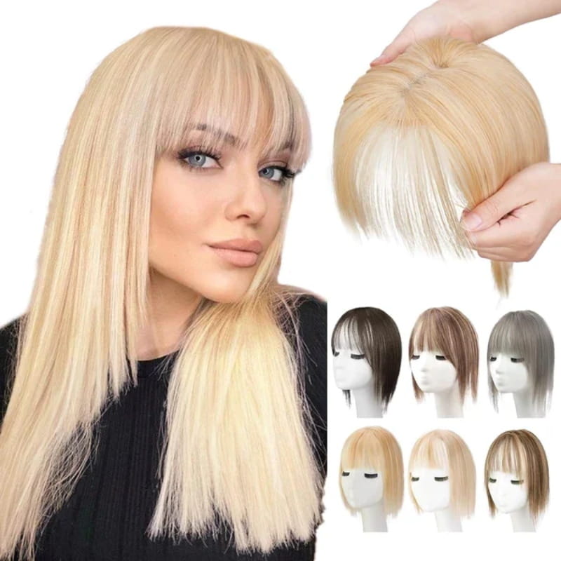 🔥Big price reduction🔥Natural Hair Toppers with Bangs for Women🛒